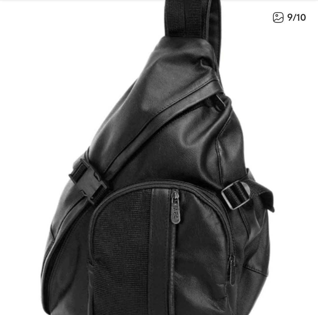 Amerileather APC Black Leather Sling Bag Backpack Retails $140