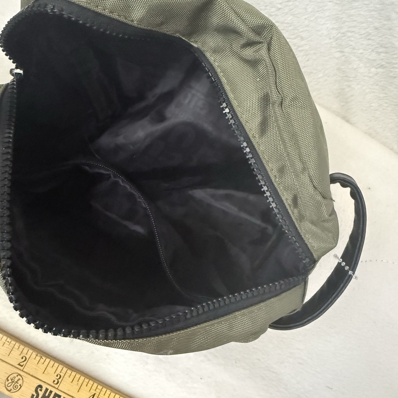 True Religion Men Toiletry Canvas Bag Handle Green W/ Horseshoe Logo 3 Zipper