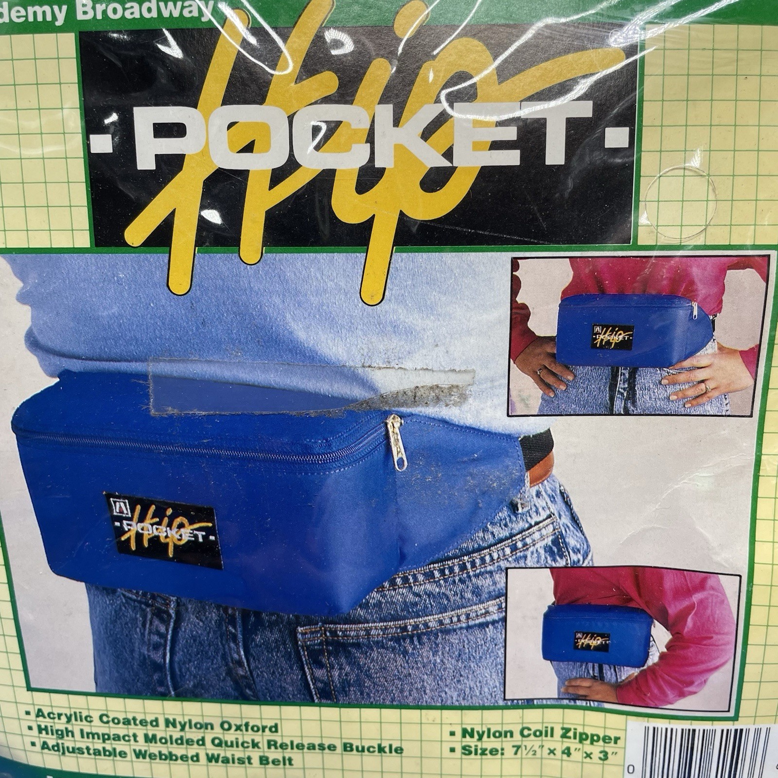 Vintage 90s Fanny Pack Academy Broadway Hip Pocket NEW SEALED Blue 7.5x4x3in Vtg