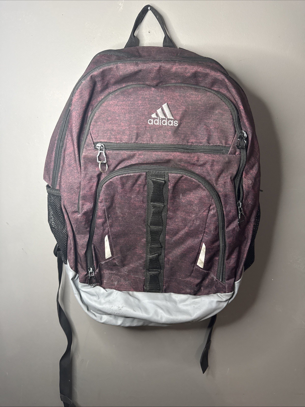 Adidas Prime 5 Maroon Grey Backpack Unisex Pre Owned