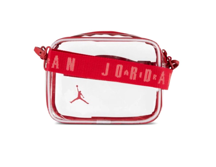 NWT Nike JORDAN STADIUM CROSSBODY Clear Shouder Bag RED Air Travel 9A0848-R78