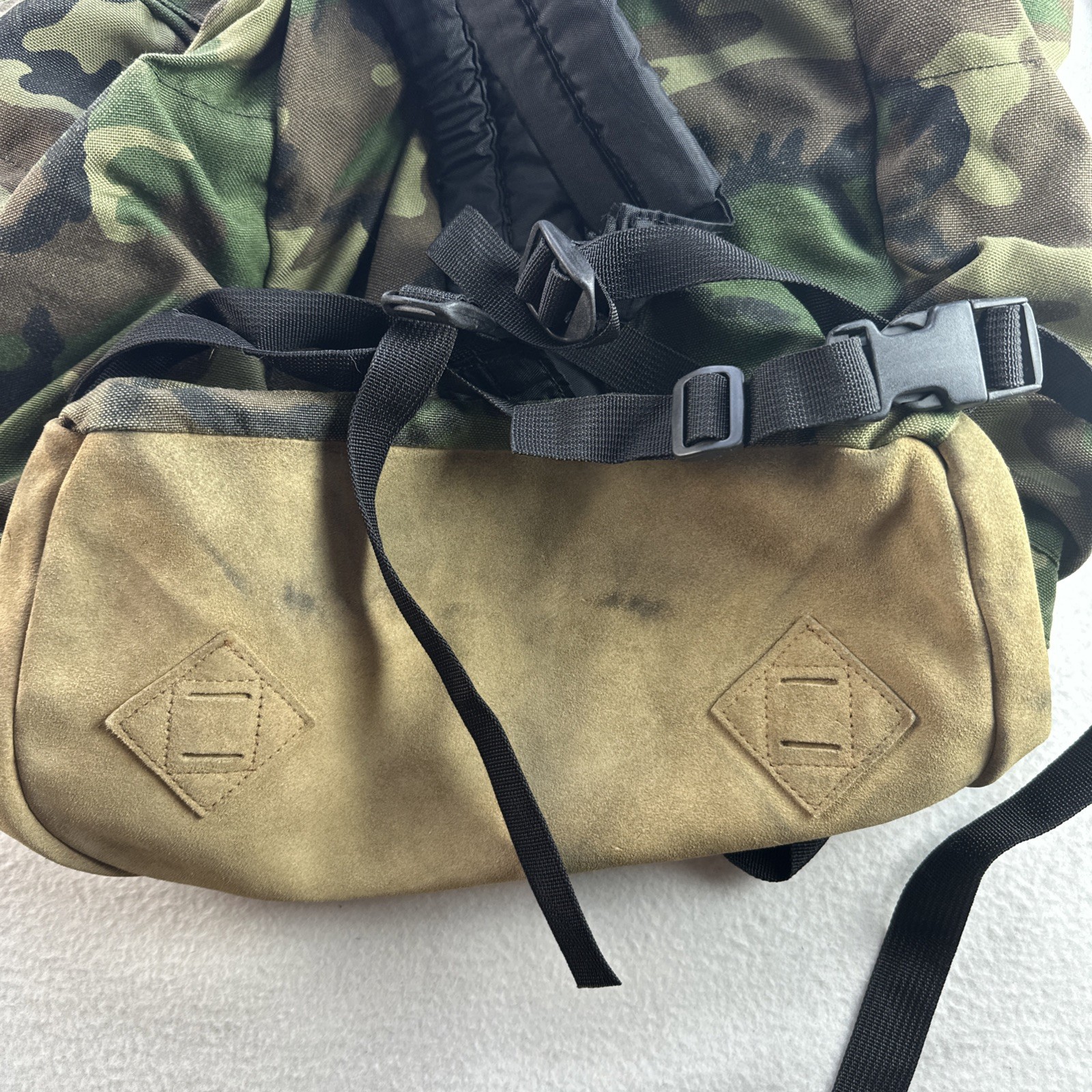 Fieldline Backpack Mens Canvas Adjustable Strap Woodland Camouflage Made in USA