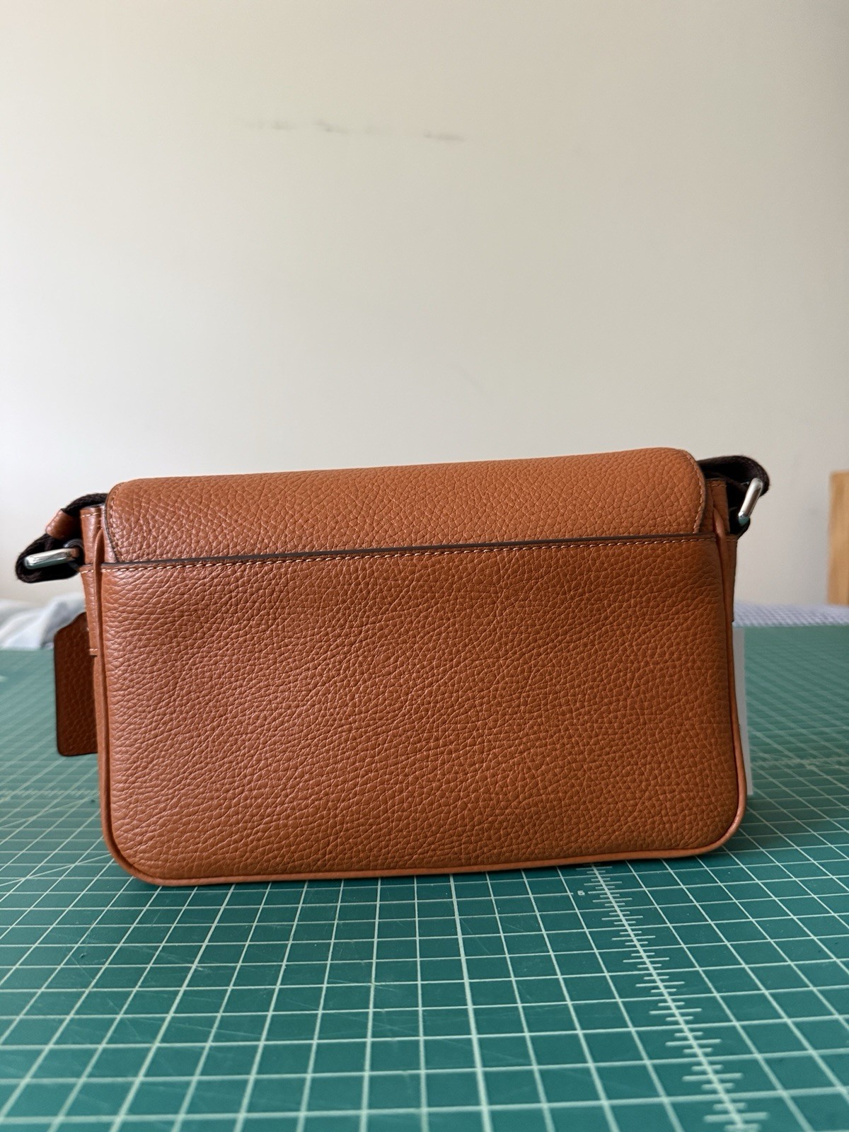 NWT Coach Jack Small Flap Crossbody Bag Brown Soft pebble leather