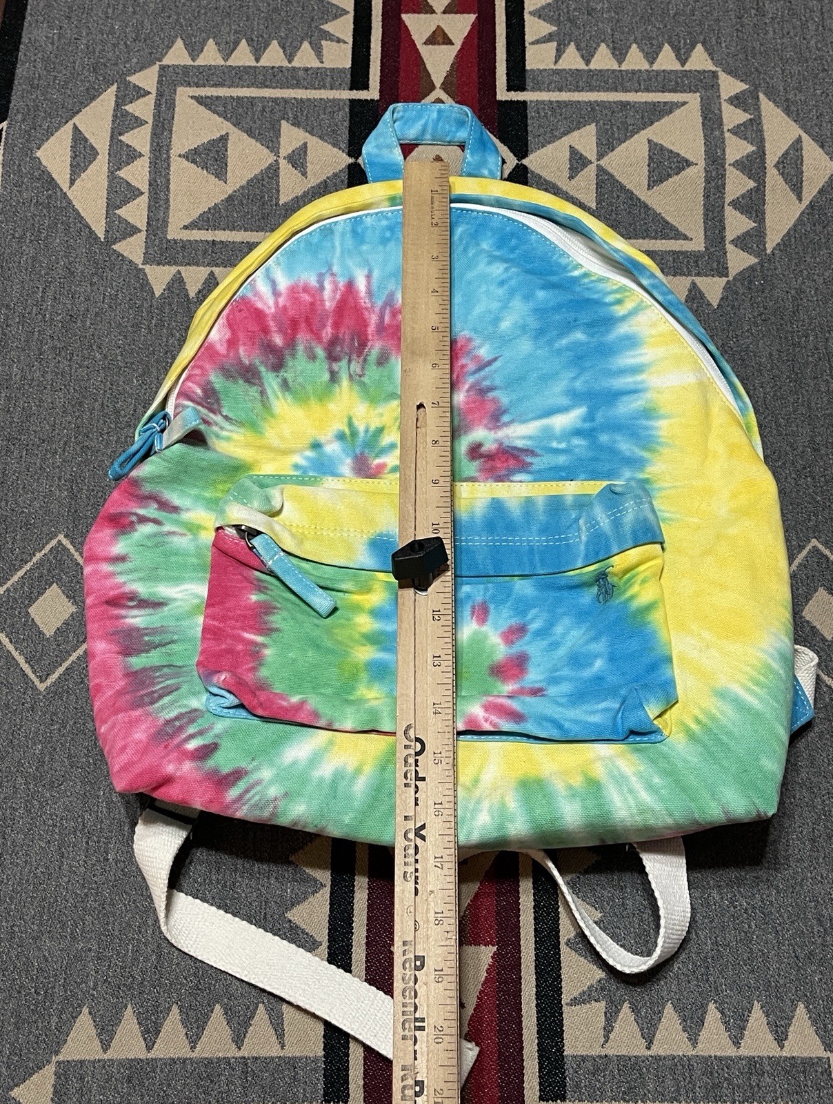 Polo Ralph Lauren Tie Dye Canvas Backpack Bookbag NWOT T39