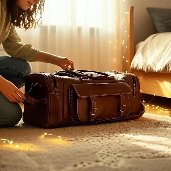 Real Targate Leather Large Travel Duffel Luggage Handmade, Gym, sholder bag