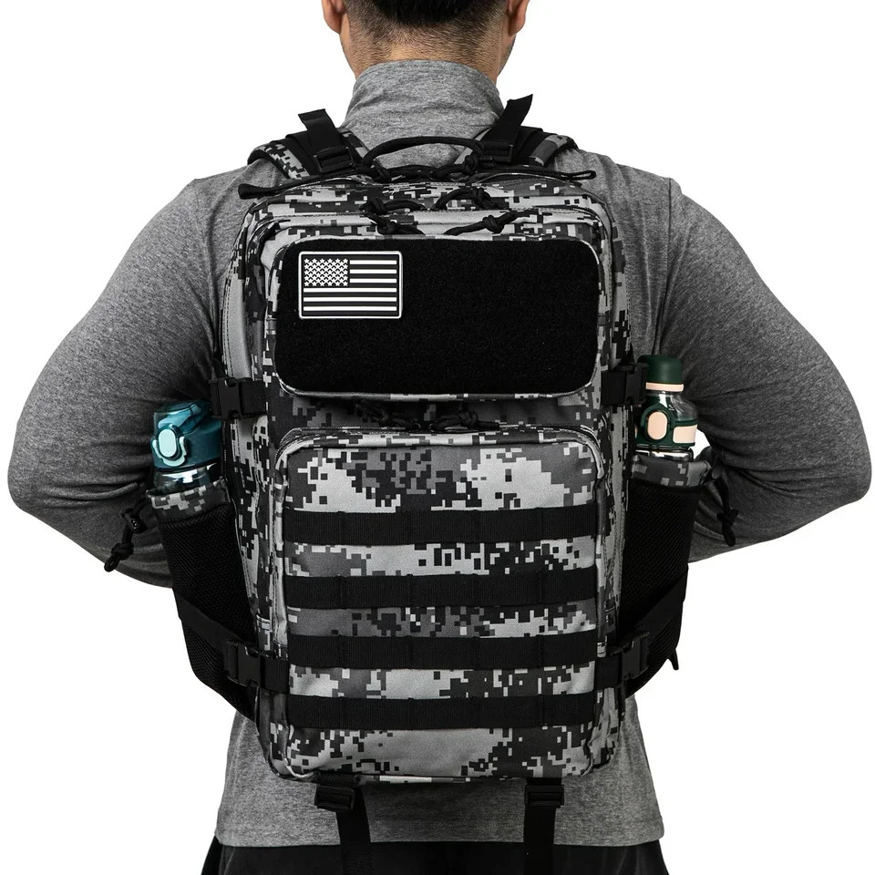 45L Tactical Backpack Outdoor Hiking Camping Survival Rucksack Travel School Bag