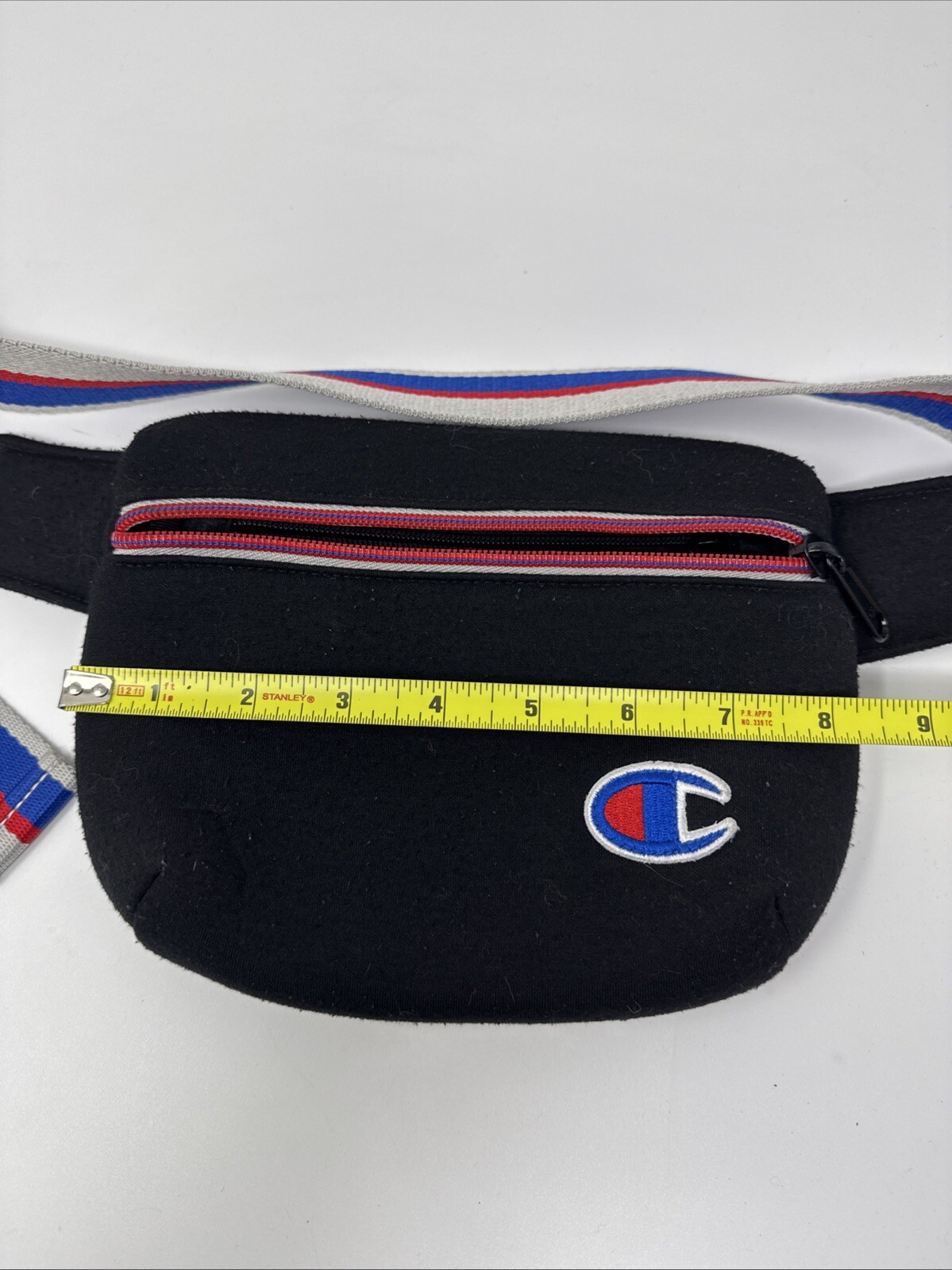 Champion Waist Shoulder Bag Adjustable Strap Belt Black Fanny Pack Neoprene