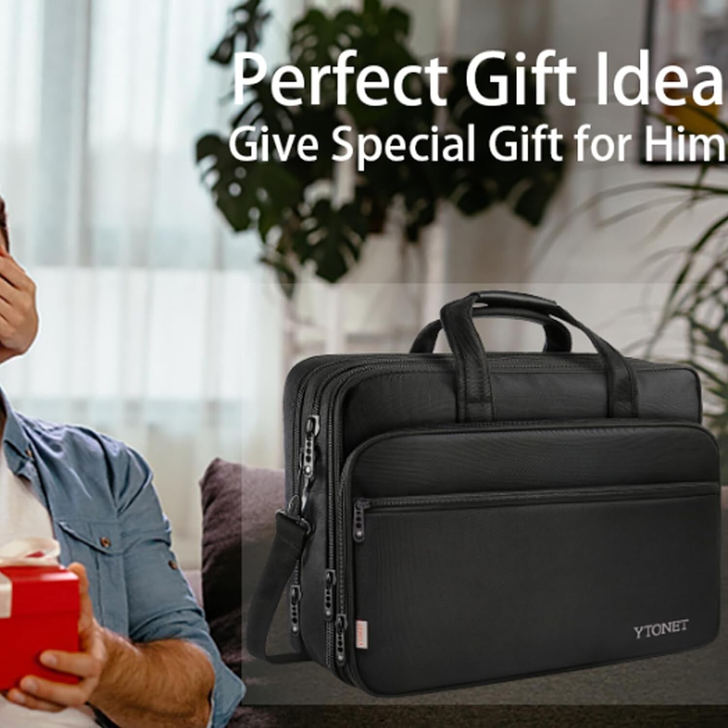 Laptop Bag 17 Inch Men Women Travel Briefcase Expandable Computer Bag Organizer
