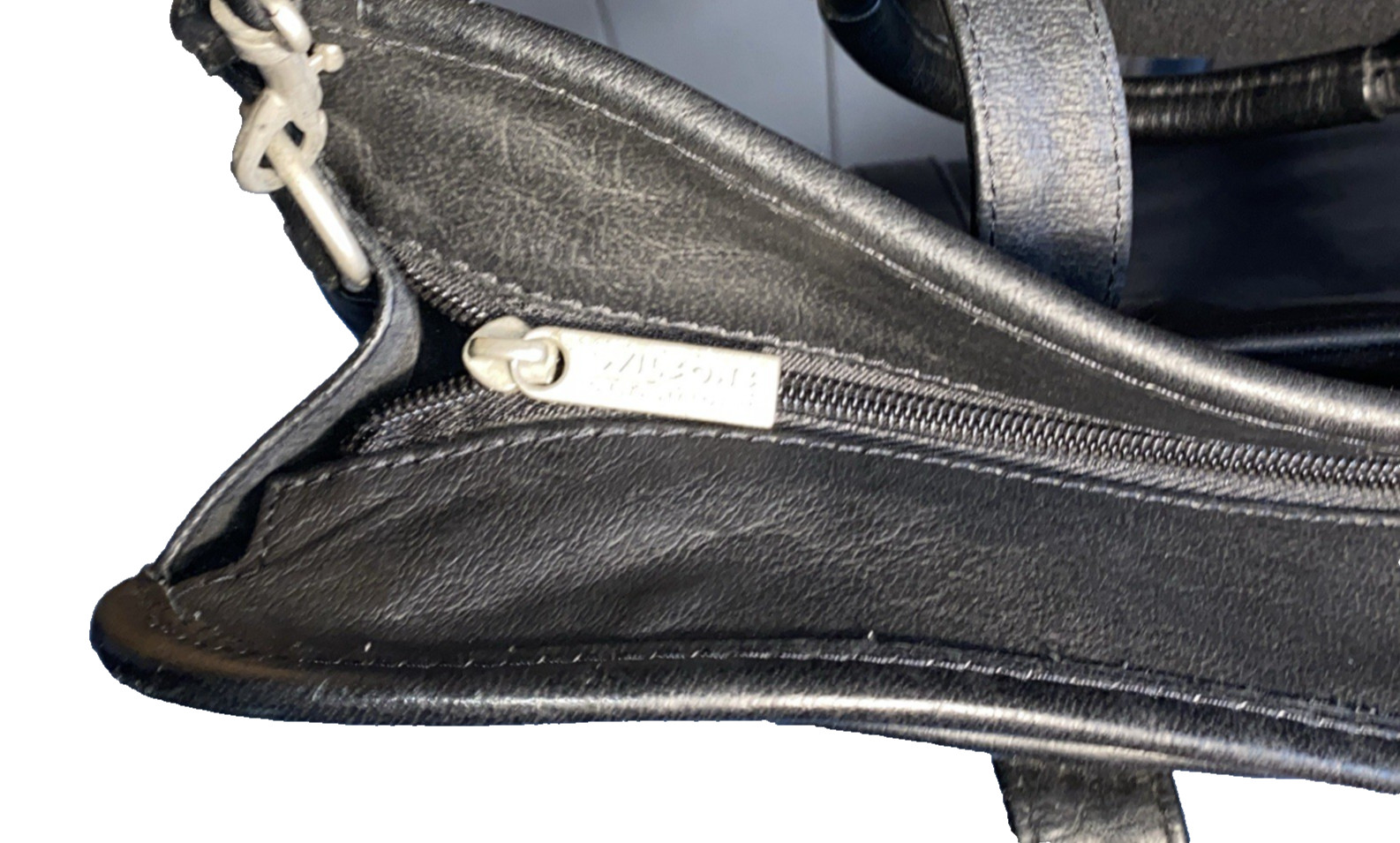 Vintage Wilson’s Black Leather Messenger Briefcase Satchel Bag Tote
