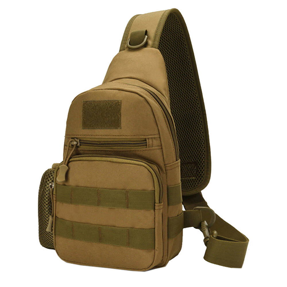 Tactical Sling Bag Military Shoulder Bag Assault Pack with Water Bottle Holder