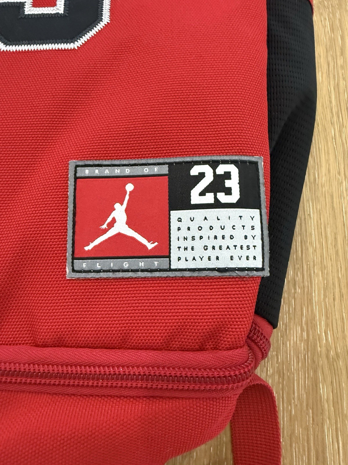 NIKE AIR JORDAN JERSEY BACKPACK #23 CHICAGO BULLS BLACK RED 9A0780-023