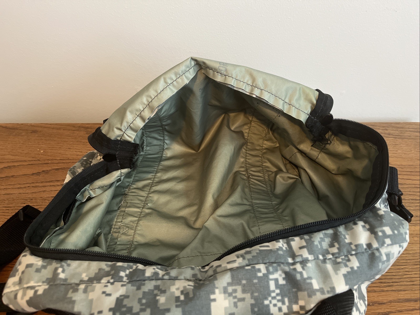Gore-Tex Digital Camouflage Duffle Bag 9x15x9 in Black Shoulder Strap & Handles
