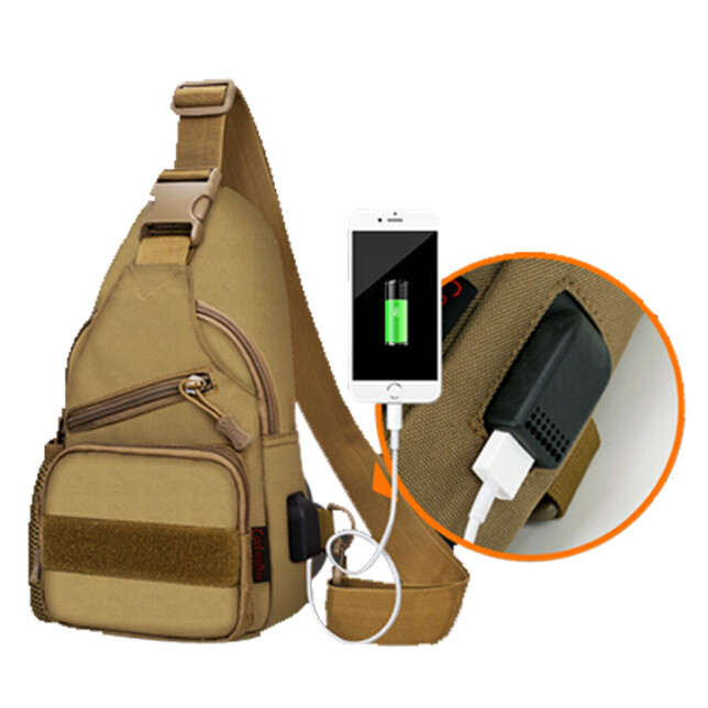 Mens Backpack Tactical Sling Shoulder Bag Molle Travel Chest Pack Outdoor Hiking