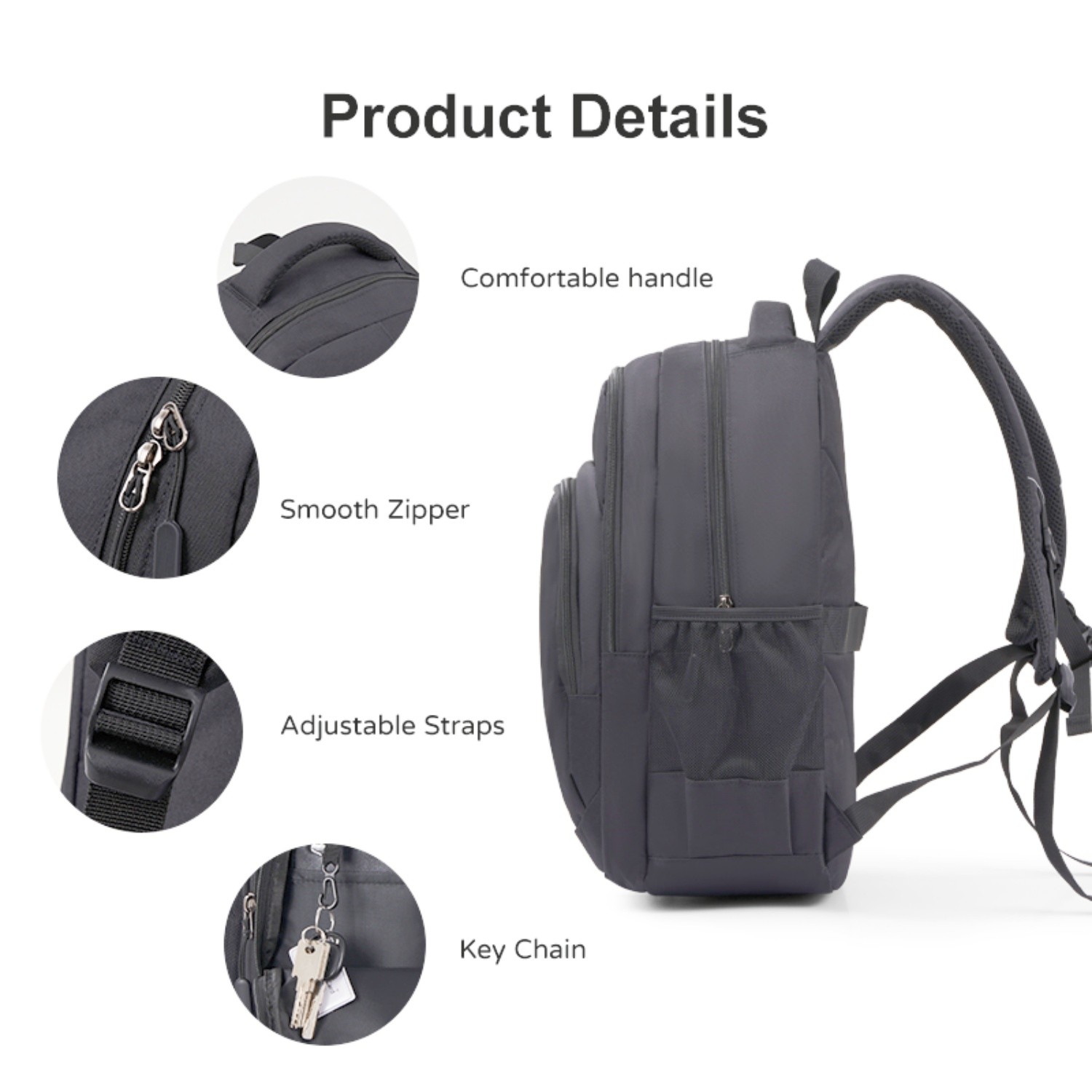 OIWAS 17.3″ Laptop Backpack Men Business Travel Backpack Daily Leisure Bag Black