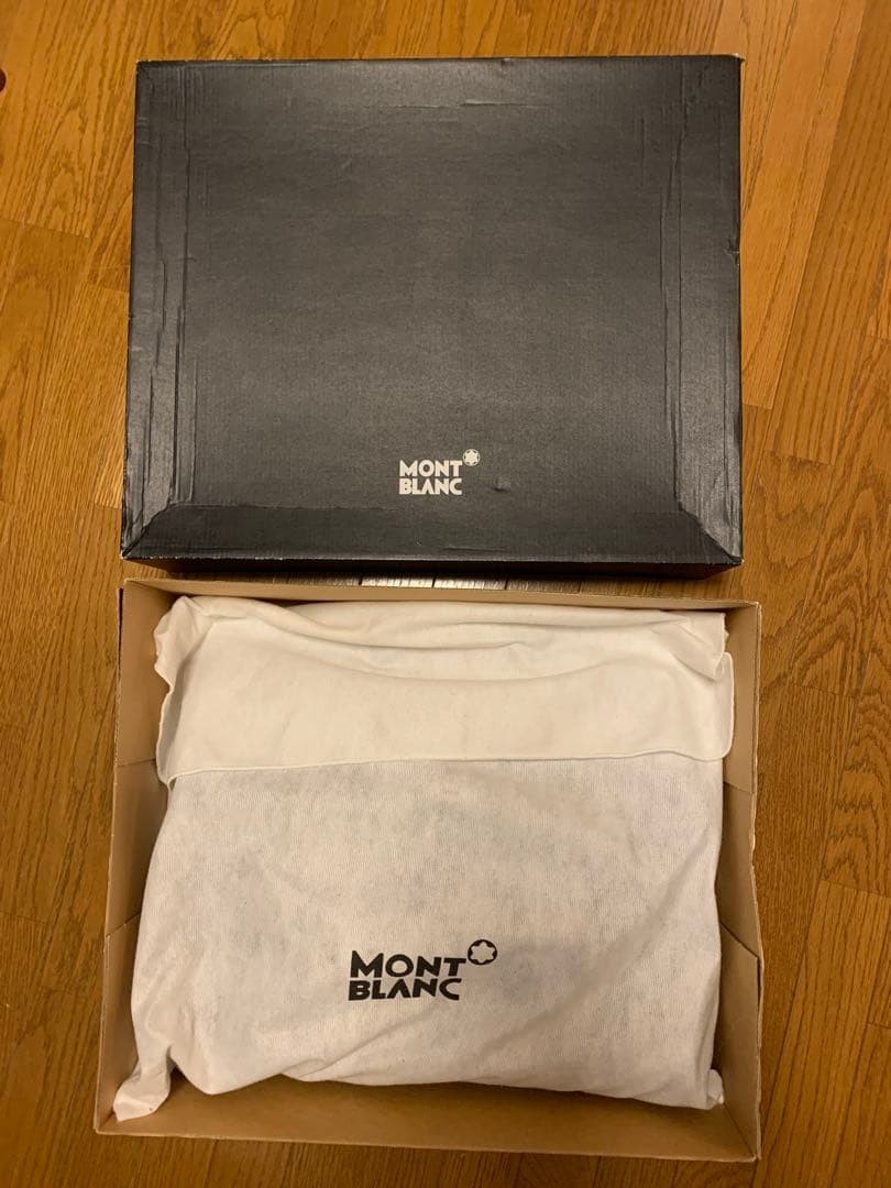 Montblanc Business Bag Black Canvas Leather Classic Briefcase Matte Finish