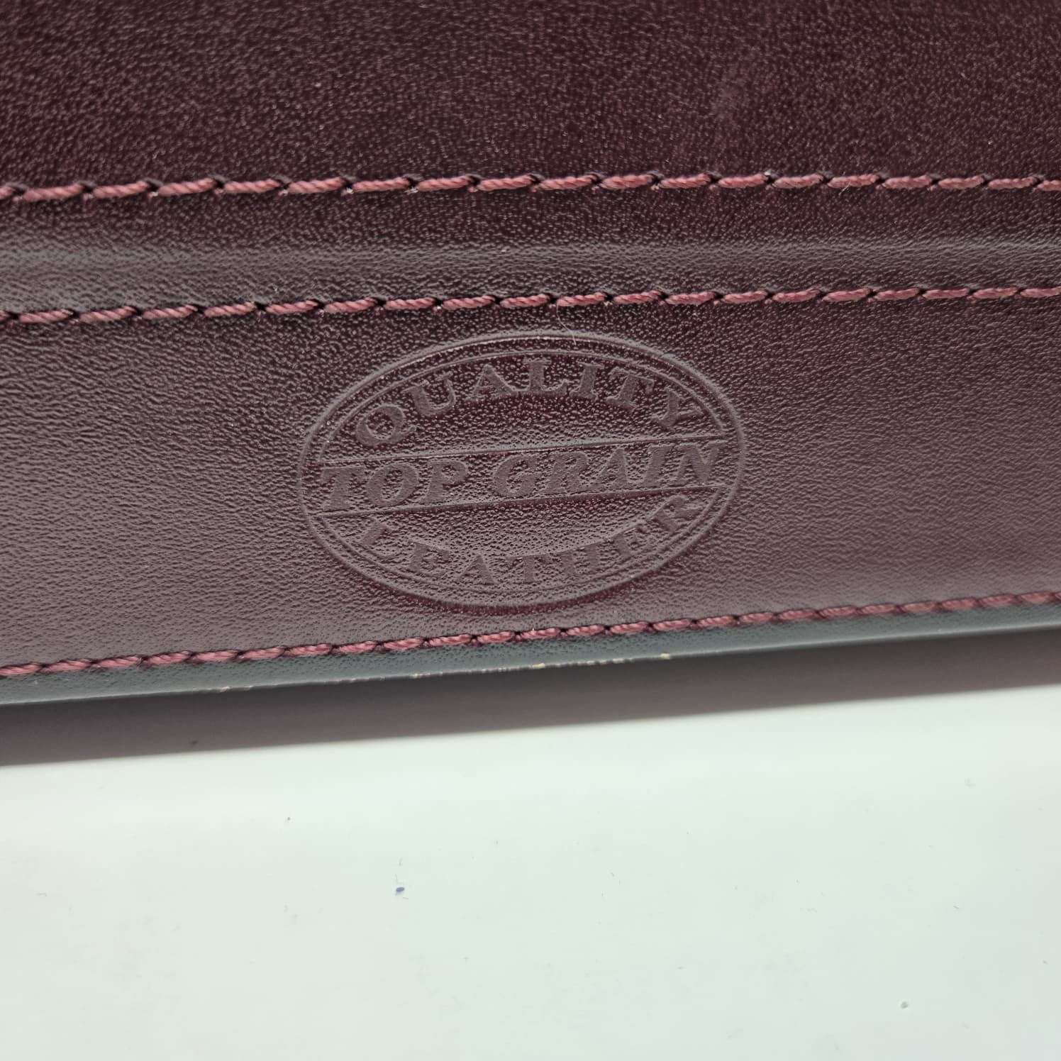 Vintage Mark Phillip Top Grain Leather Attache Burgundy Briefcase w/ Combo Locks