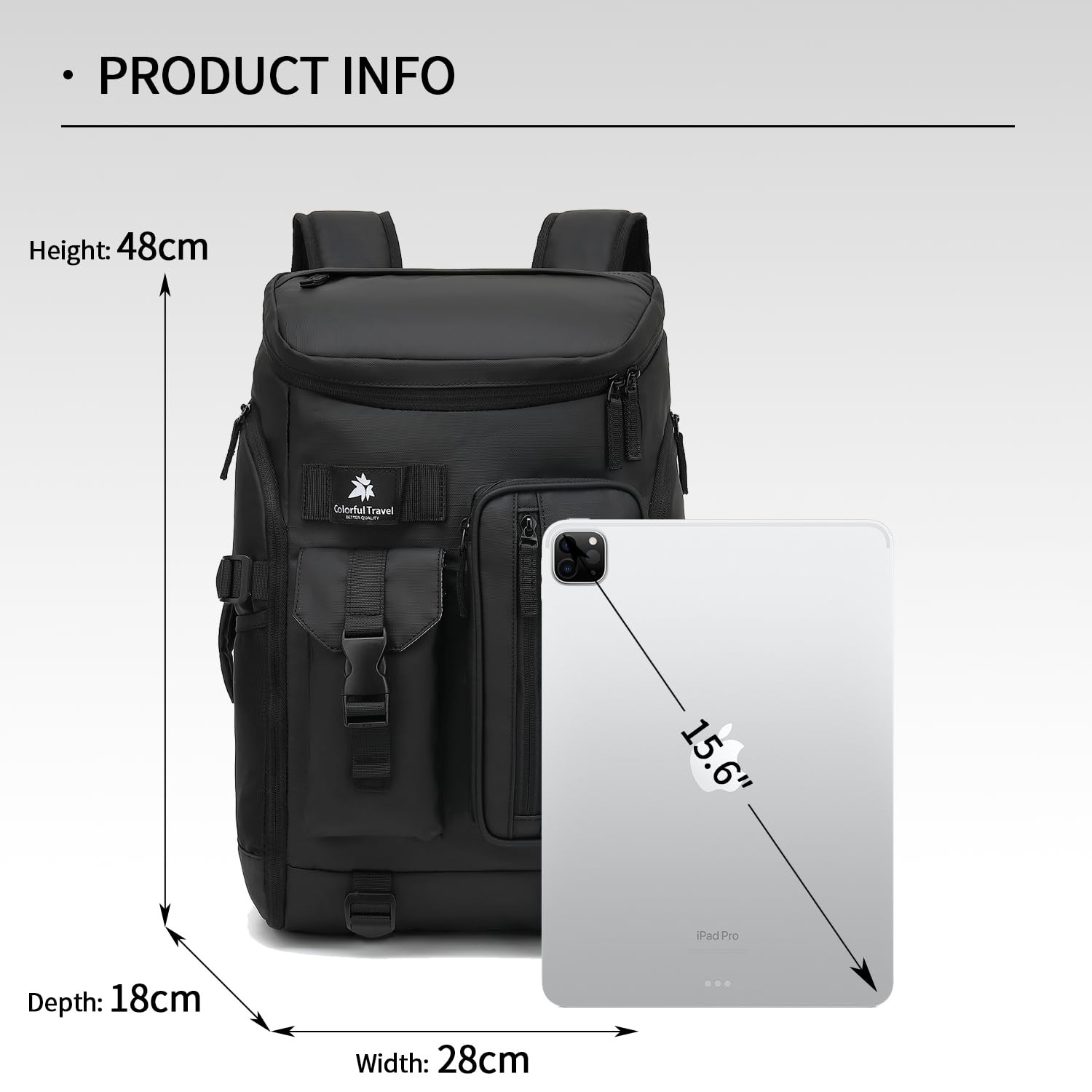 Gym Duffle Tennis Bag Backpack 4Way Waterproof Shoes Compartment Black 02