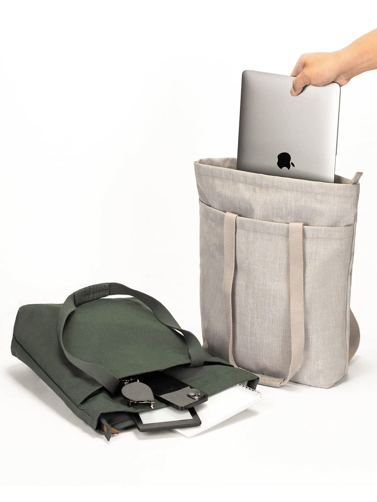 Tote Bag Backpack 2 in 1 ，Waterproof holds 14″ laptop