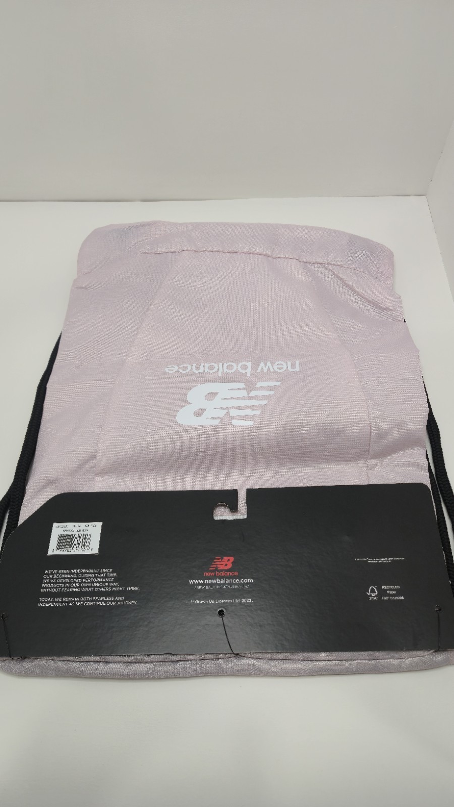 NWT New Balance Flying Logo 17.5” Drawstring Gym Sports Bag In Blush