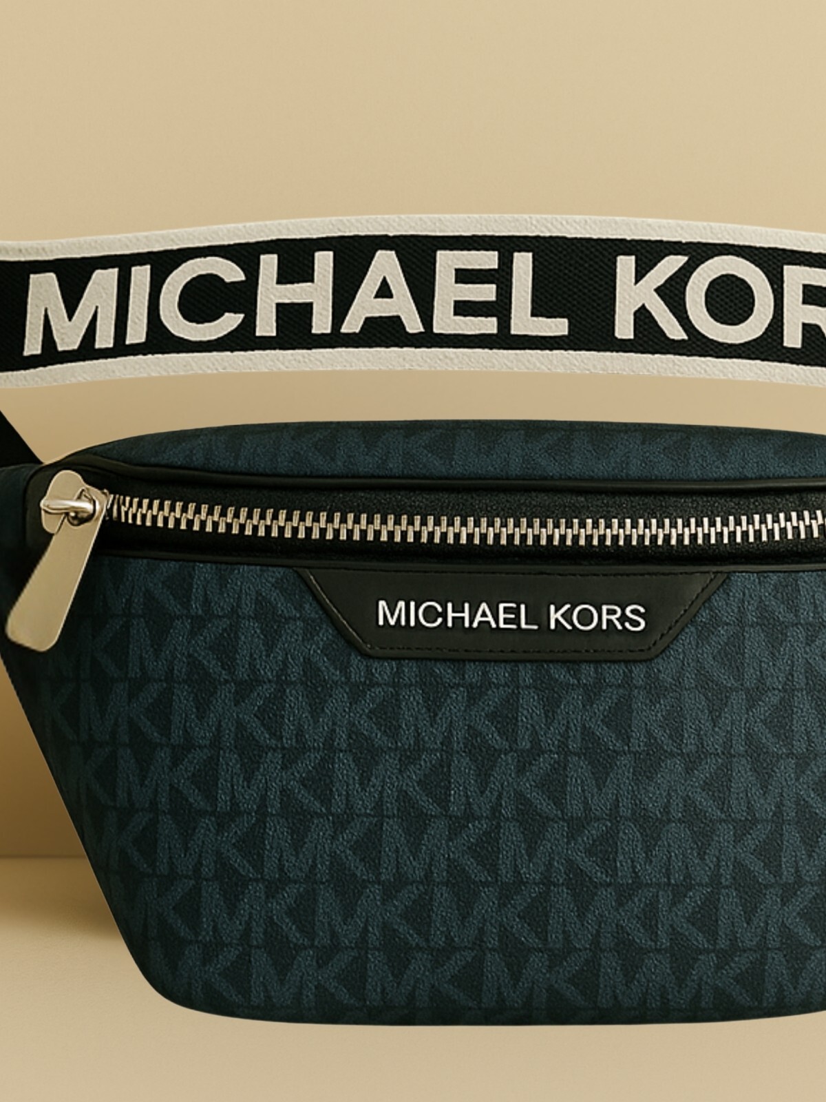 Michael Kors Cooper Men Mini Logo Shoulder Crossbody Zip Belt Bag Admiral Blue