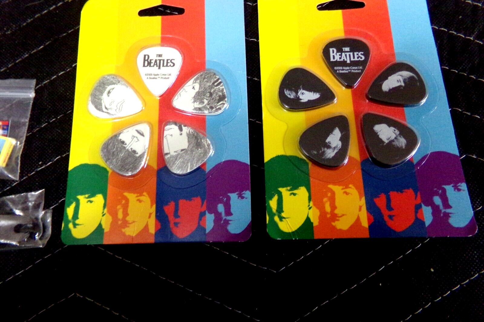 The Beatles – Guitar Picks – Patch -Stickers -Fake Lennon Glasses and MORE
