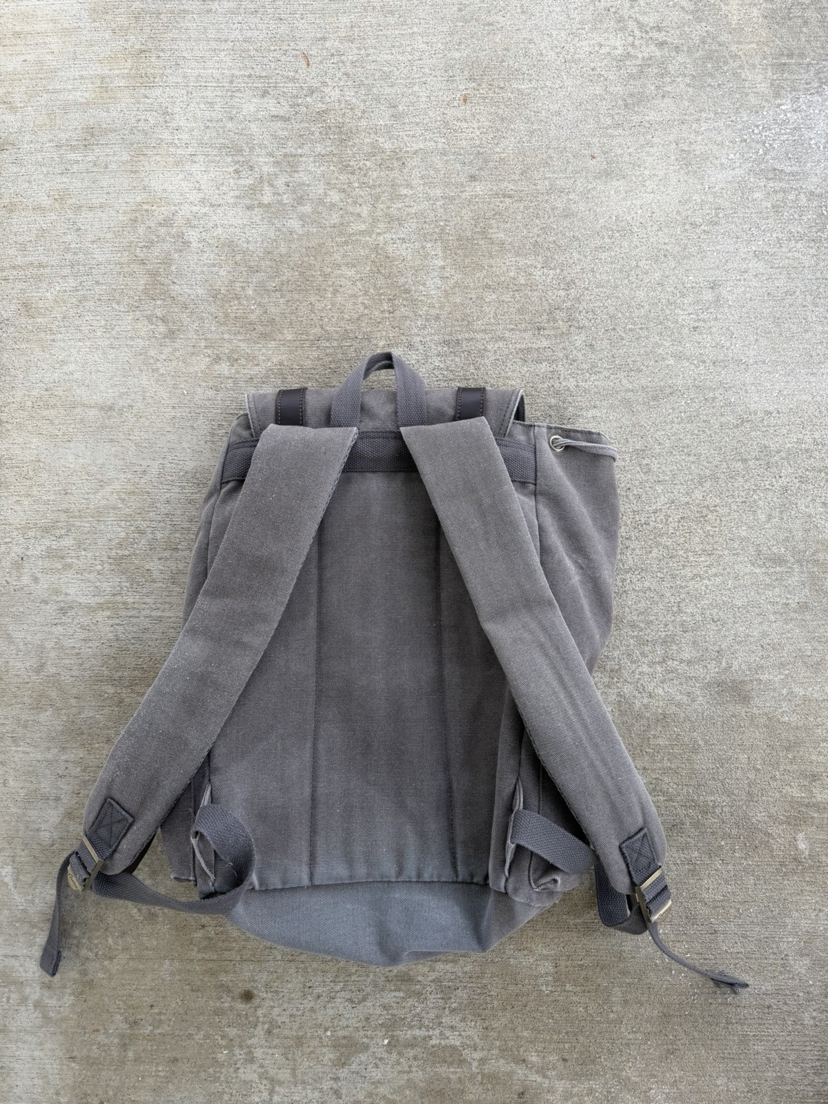 KAUKKO Men’s Gray Canvas Backpack Travel Hiking Camping Rucksack Laptop Bag