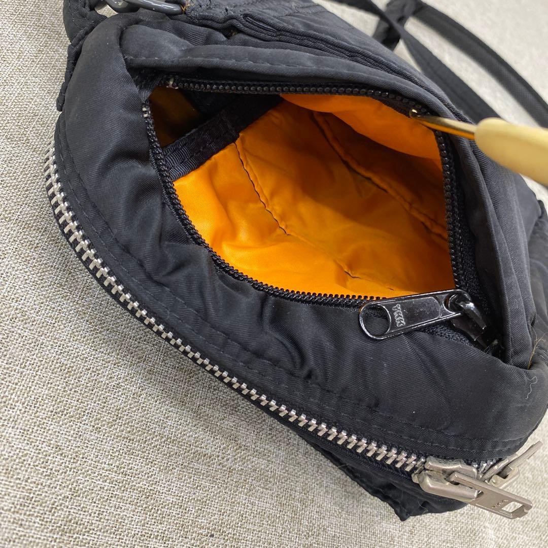 Authentic Yoshida Kaban Porter Mini Shoulder Bag 16cm Black Crossbody Damaged