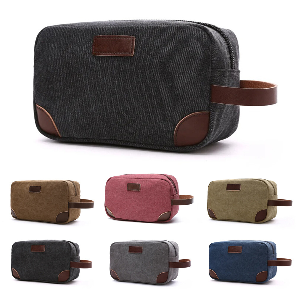 Men’s Toiletry Bag Hanging Dopp Kit Canvas Shaving Bag Zipper Large Capacity Bag