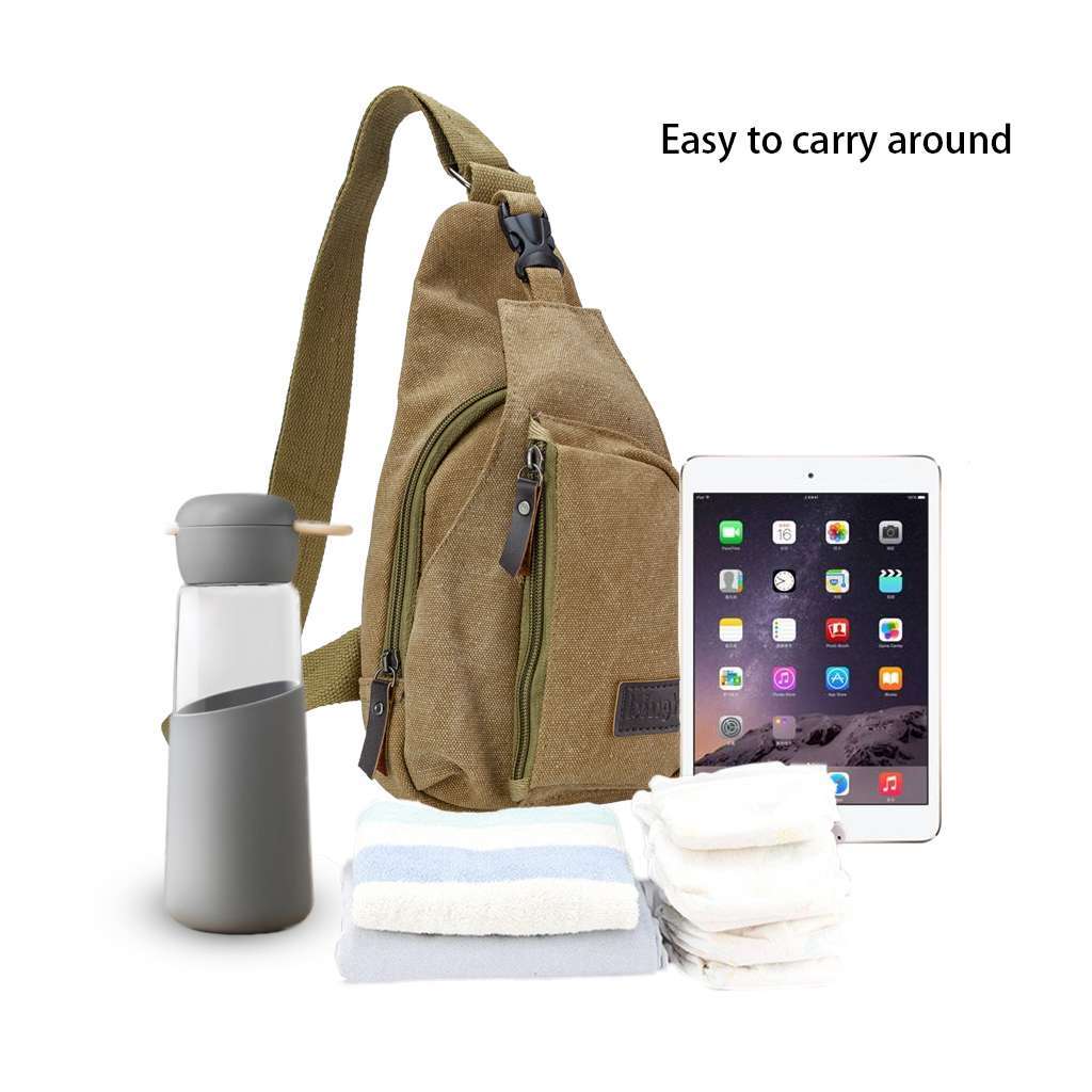 Vintage Men’s Canvas Messenger Shoulder Bag Crossbody Sling Chest Bags Satchel