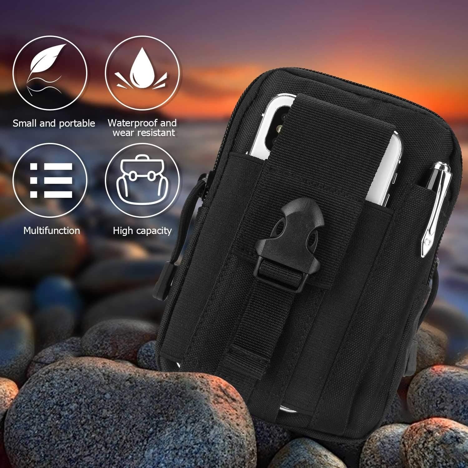 Tactical Molle Waist Bag Compact Utility Phone Pouch Holder for Smartphone Tools