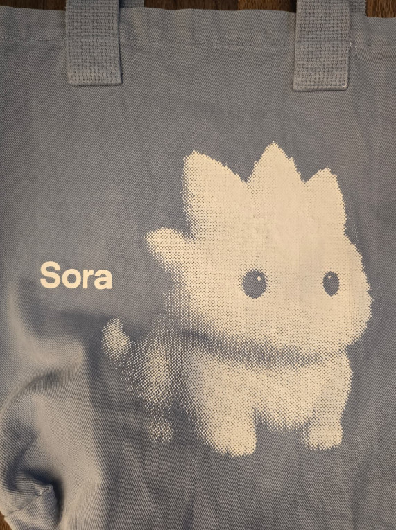 Official OpenAI Sora Canvas Tote Bag Blue AI Employee Merchandise Made USA Rare