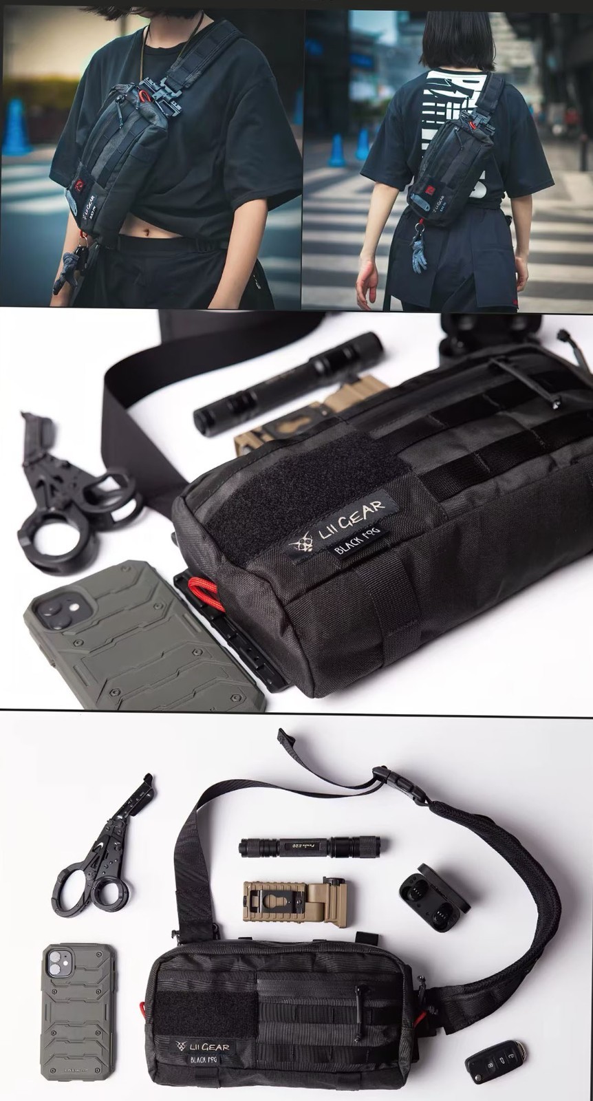 Lii Gear Unisex Chest pack Waist Pack Single Shoulder Bag Bosom Bag