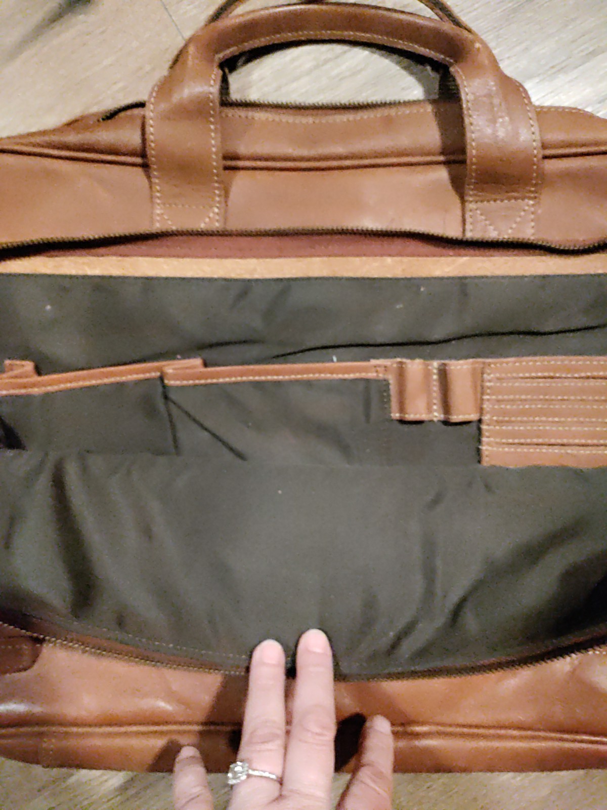 KomalC 16 Inch Leather briefcases Laptop Messenger Bags for Men and Women 
