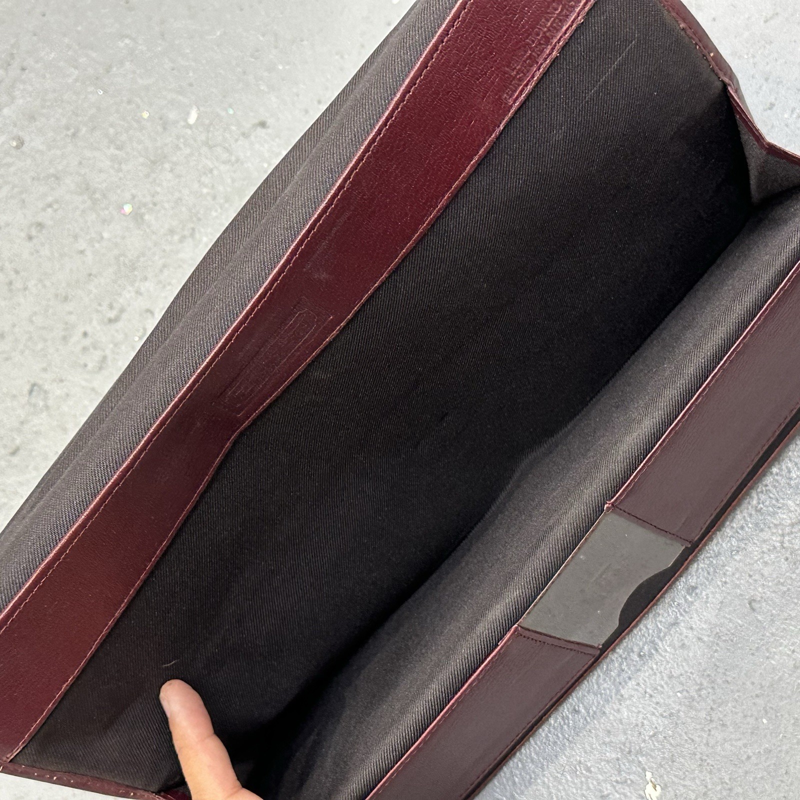 Ernst Leather Portfolio Case Burgundy Mexico Made Folder Briefcase Travel Clutch