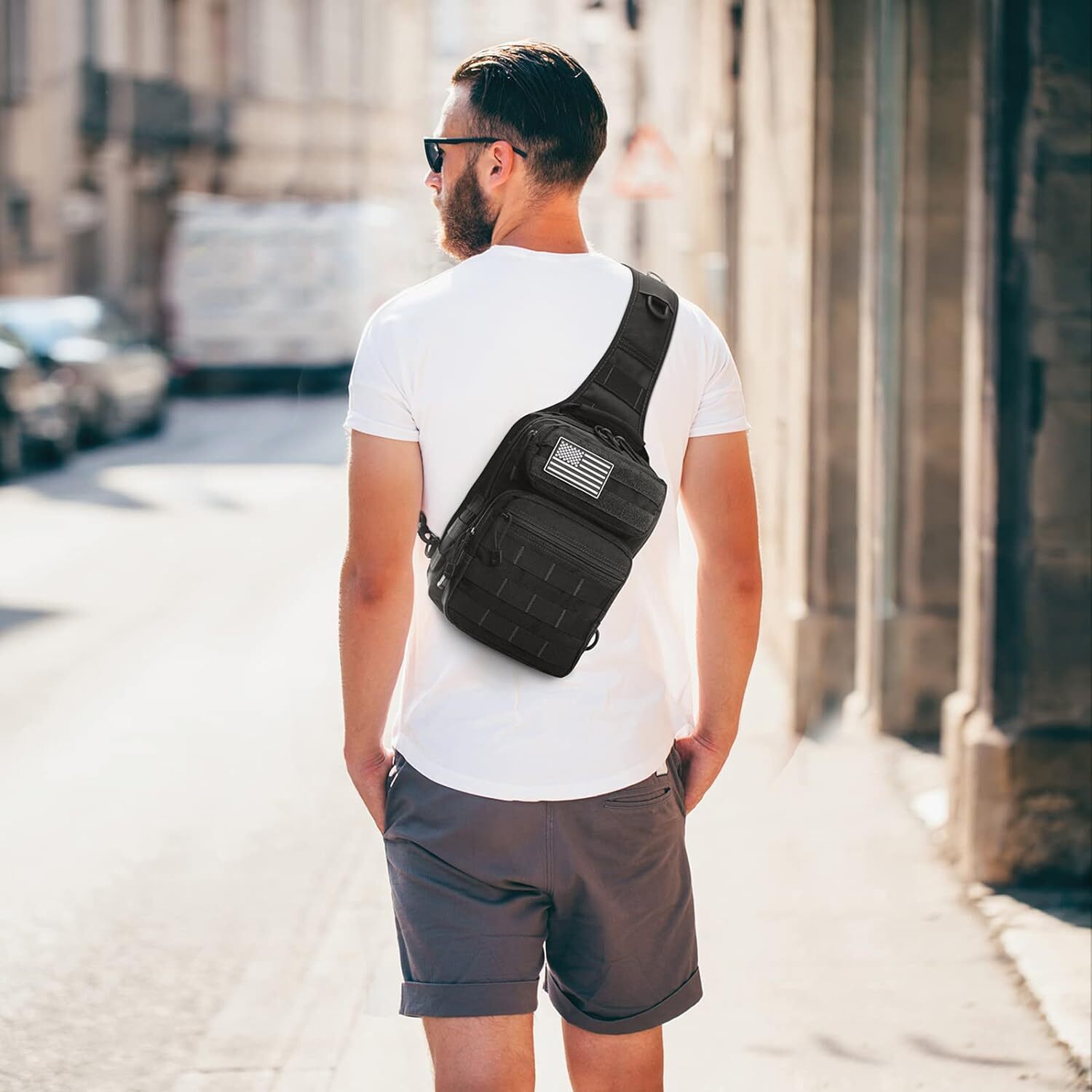 Tactical Sling Bag Backpack Military Shoulder Sling Pack Molle EDC Crossbody Bag