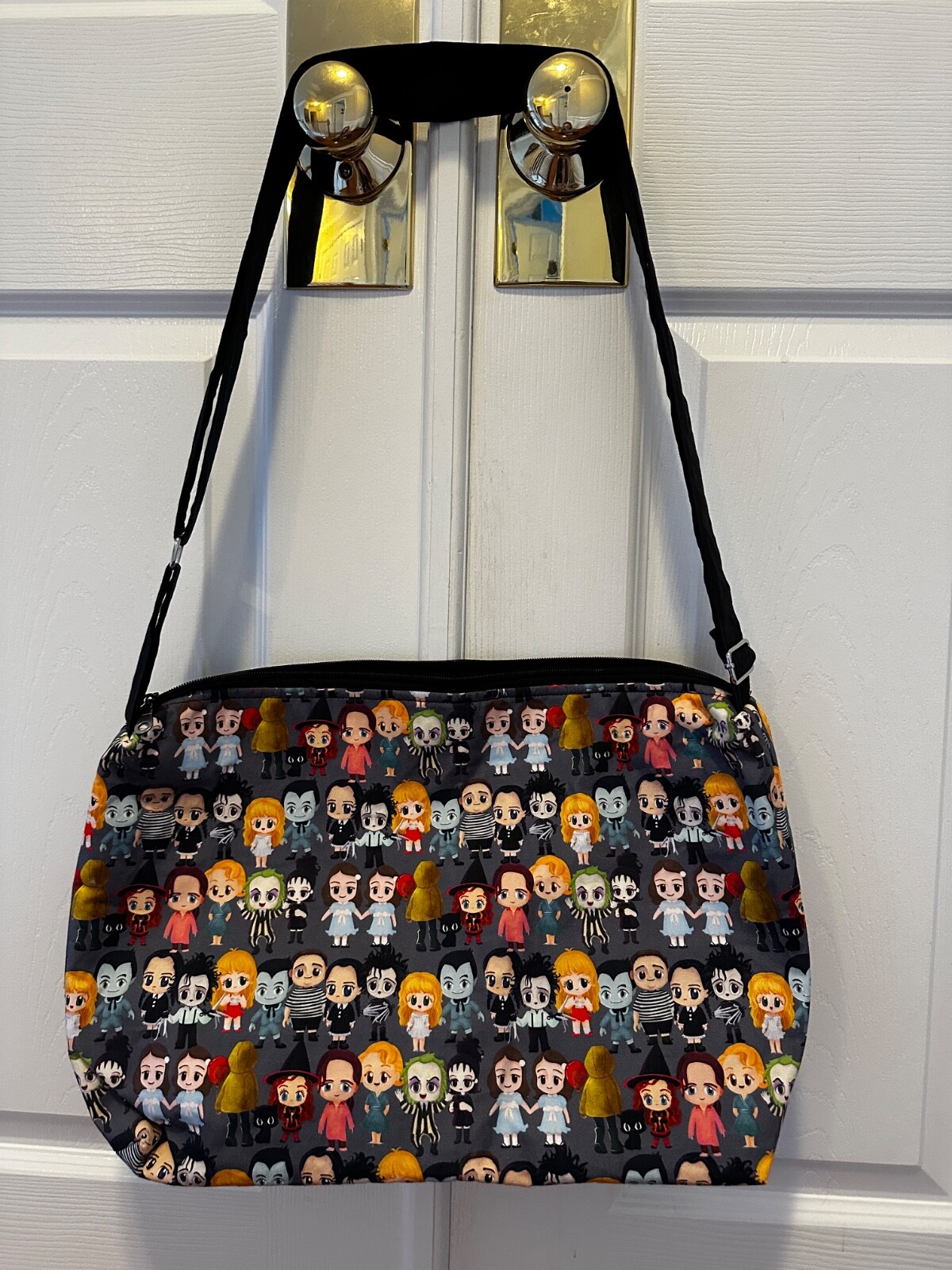 Cute Horror Movie Themed Messenger Bag with Shoulder Strap Unisex Cross-body
