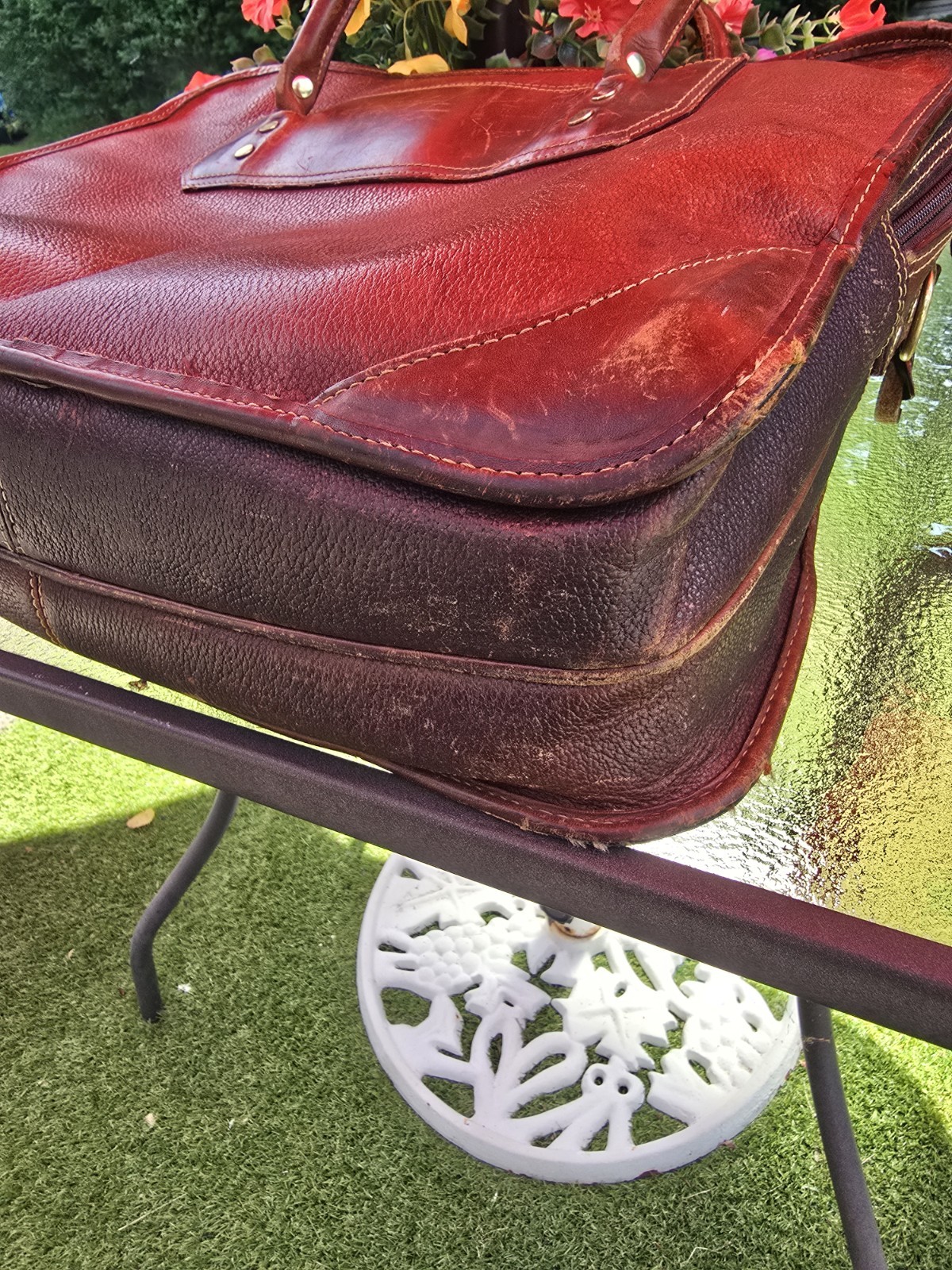 Vintage Orvis All Leather Briefcase Messenger Bag Satchel Laptop