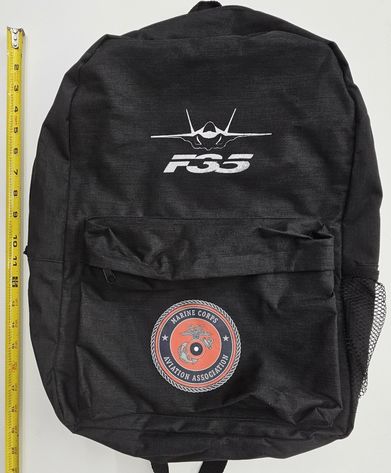 F-35 Fighter Jet Backpack US Marine Corps Aviation Association Black Daypack