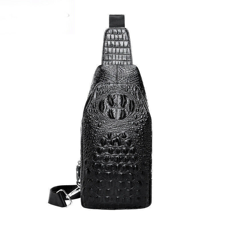 Crossbody Bag Sling Backpack Men Genuine Leather Chest Bag Sling Bag E