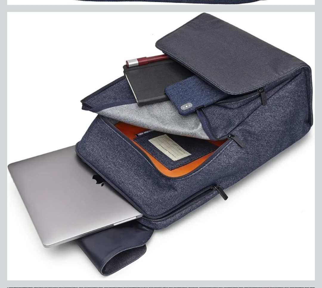 Moleskine Denim Blue Backpack Laptop Bag Travel Bag New