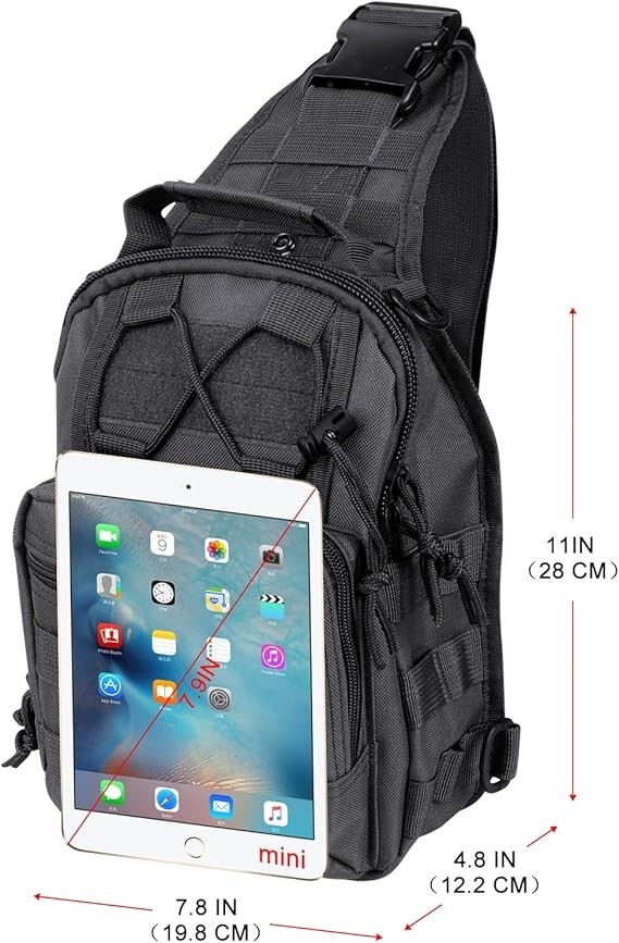 Men Backpack Tactical Sling Bag Chest Shoulder Fanny Pack Cross Body Molle Pouch