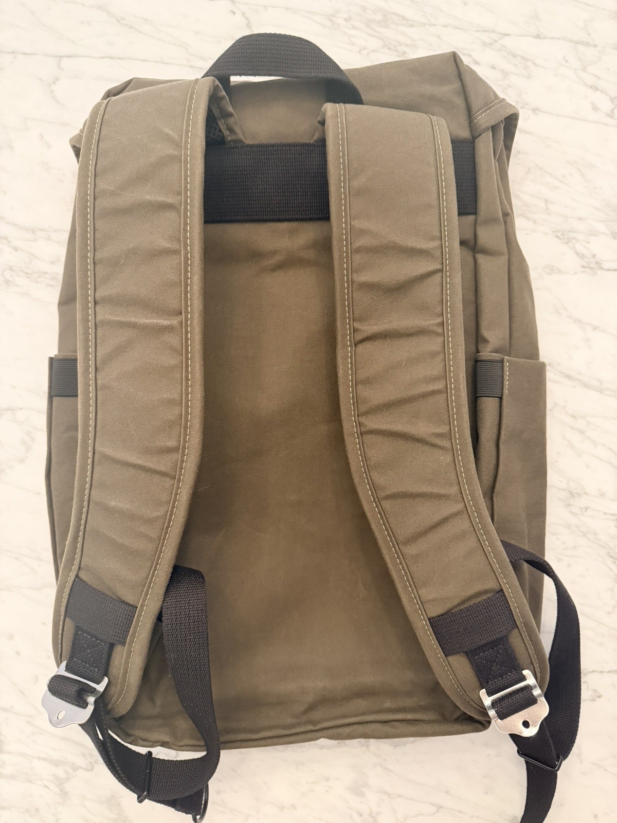 Trakke Bannoch backpack, olive dry wax canvas, Cobra Quick Release Buckles