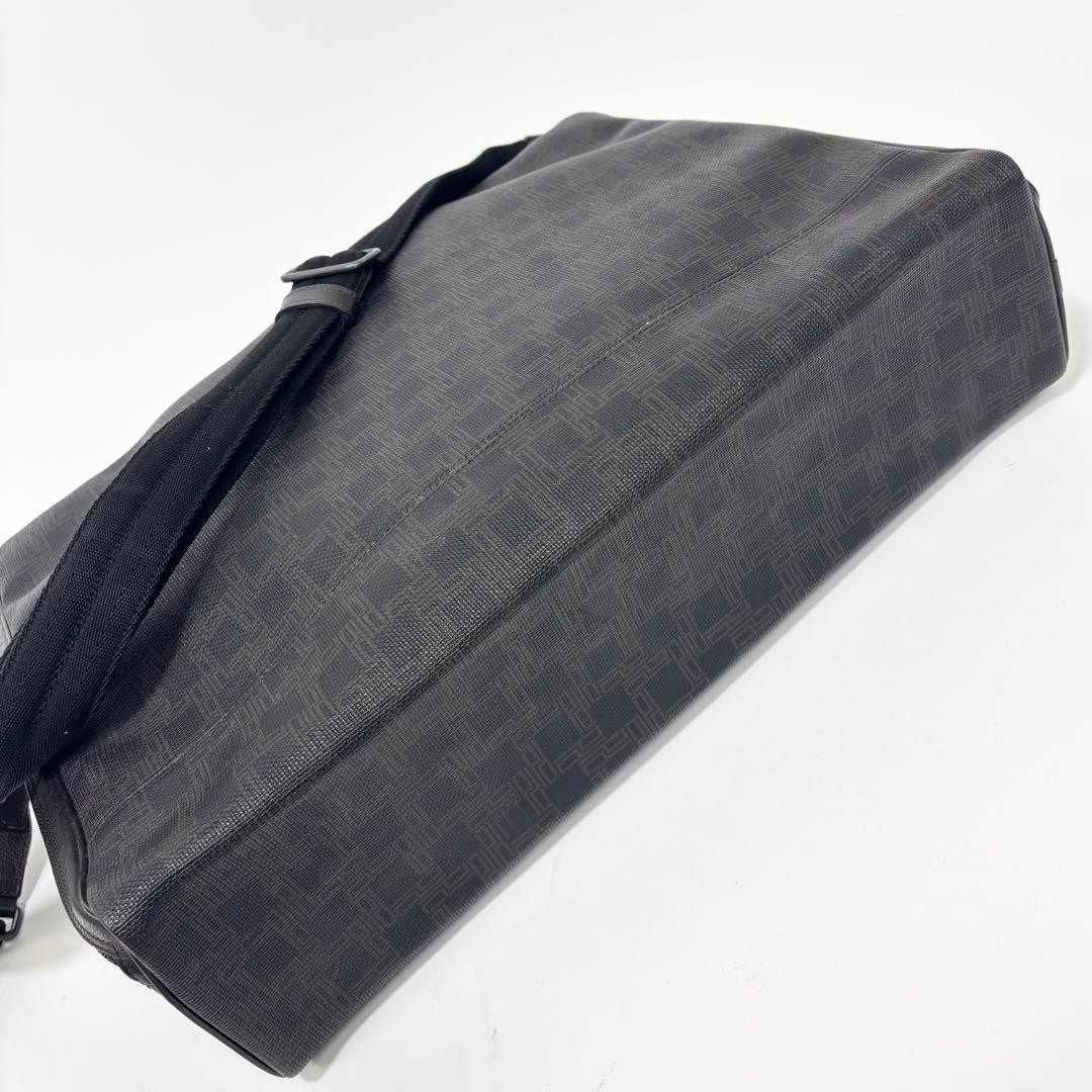 Dunhill D-Eight Brown Leather PVC 2Way Shoulder Briefcase 42cm