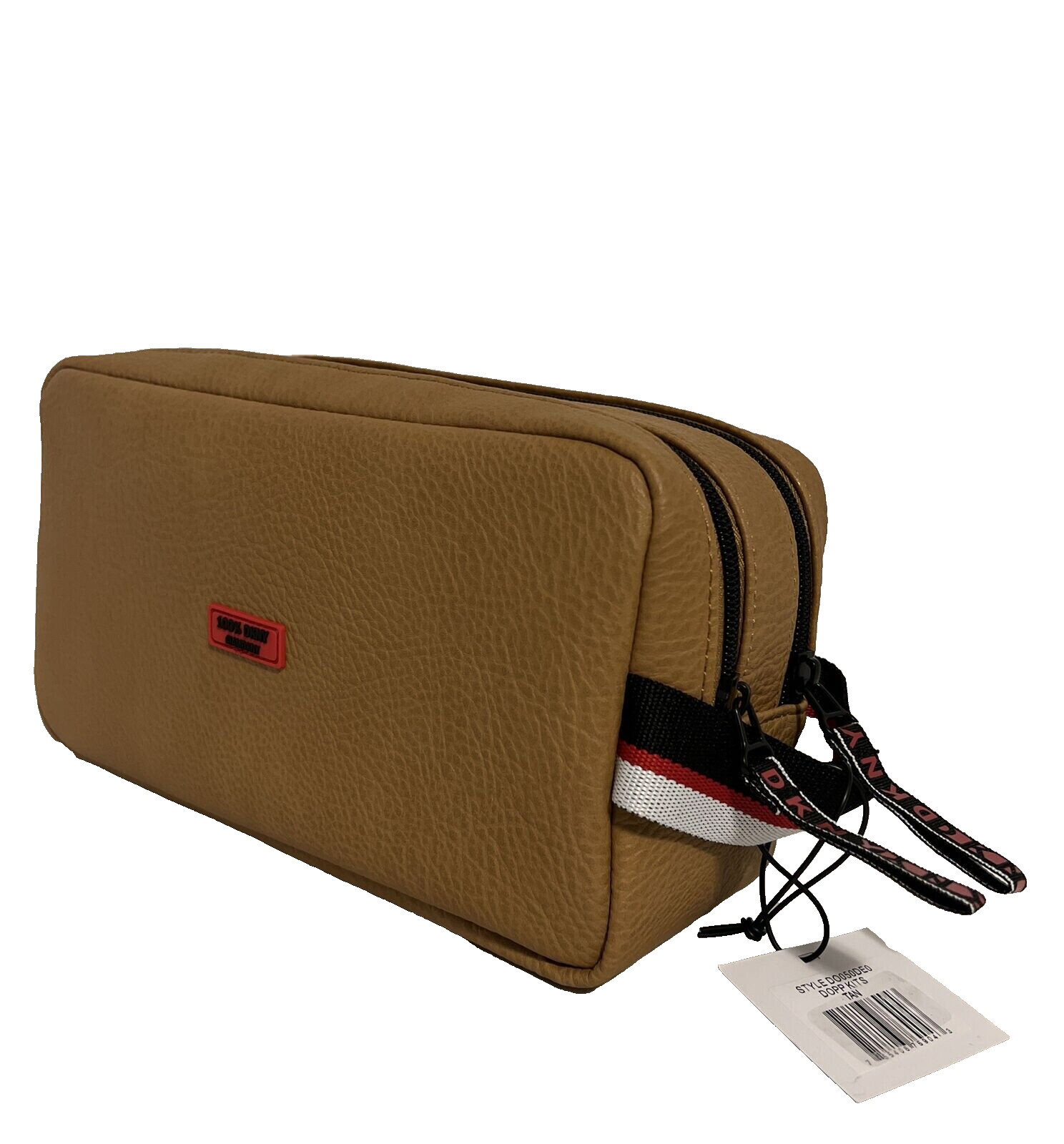 NWT DKNY Men’s Dopp Kits Tan Toiletry Bag w Double Zip