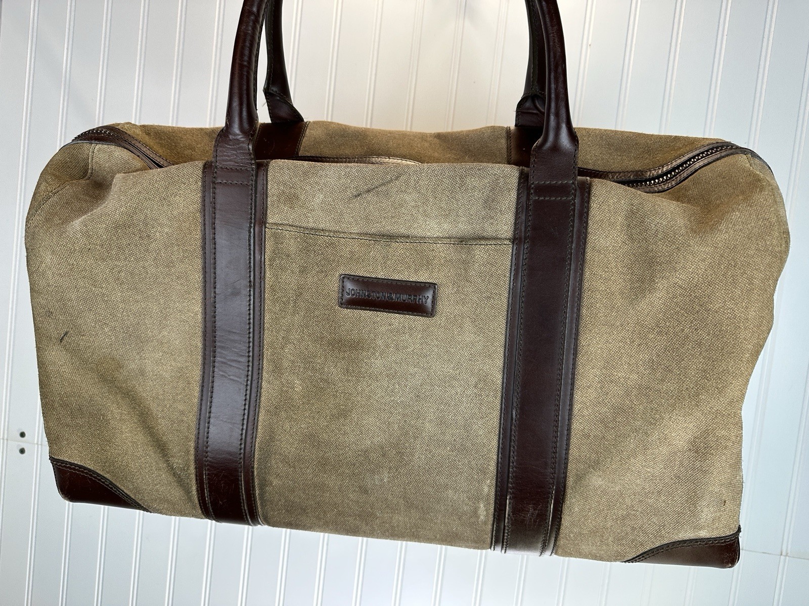 Johnston & Murphy Canvas and Leather Travel Duffel Bag – Large 20 x 12 x10
