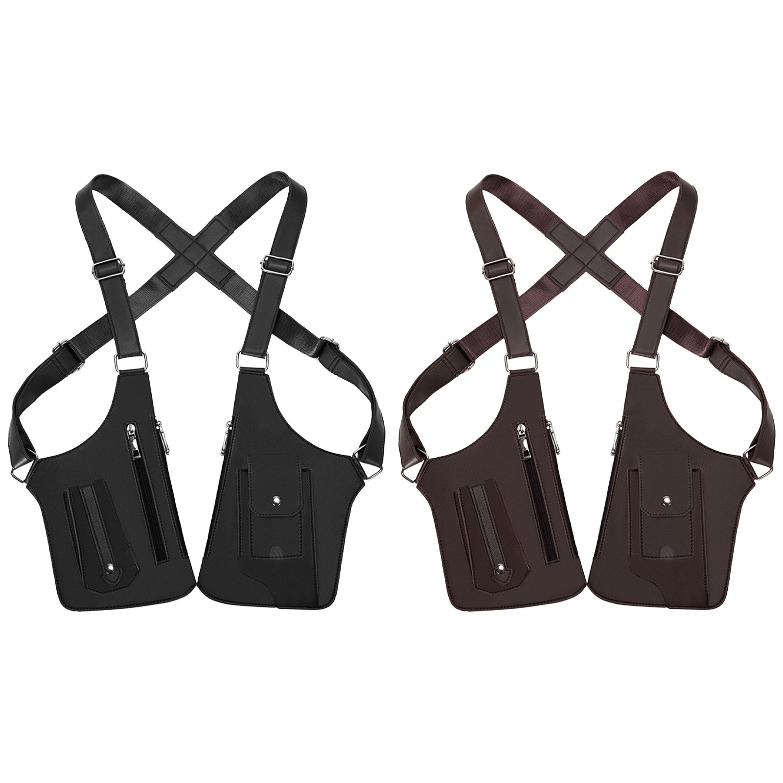 1Pcs Men Double Shoulder Armpit Bag Adjustable Shoulder Straps Bag Sports Bag