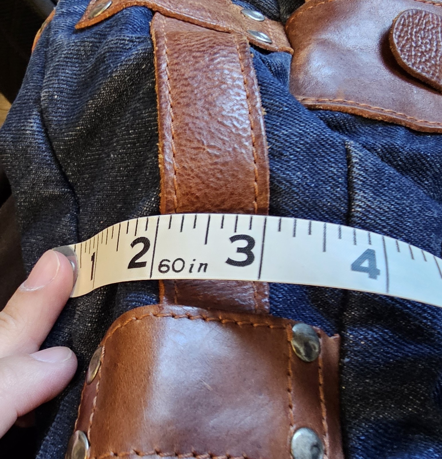 WILL LEATHER GOODS Hopper Denim & Leather Messenger Bag w/ Removable Laptop Case