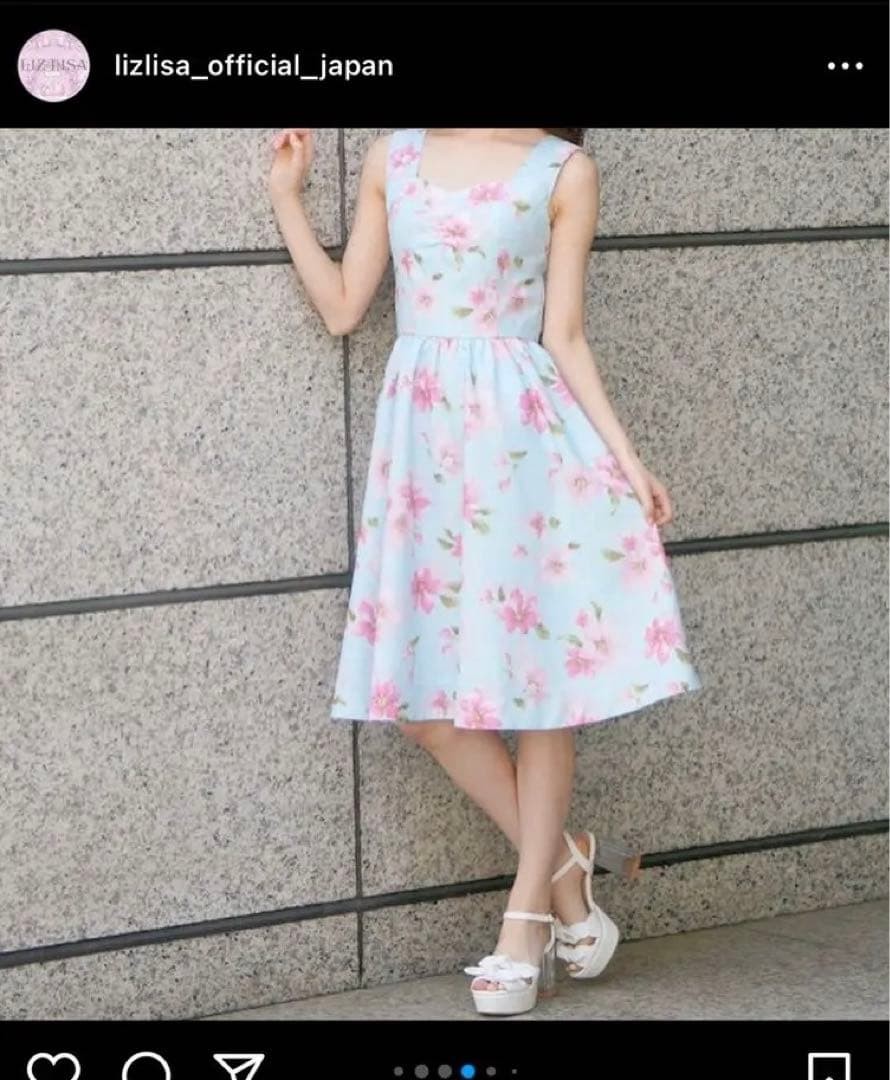 Liz Lisa Floral pattern back ribbon dress