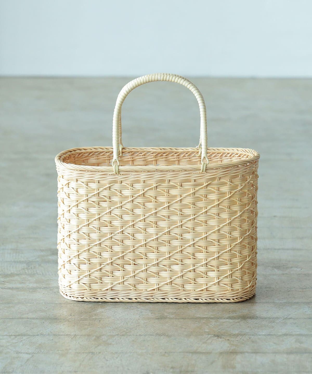 (ASK availability First) BEAMS Matsunoya / Rattan oval sash shopping basket new
