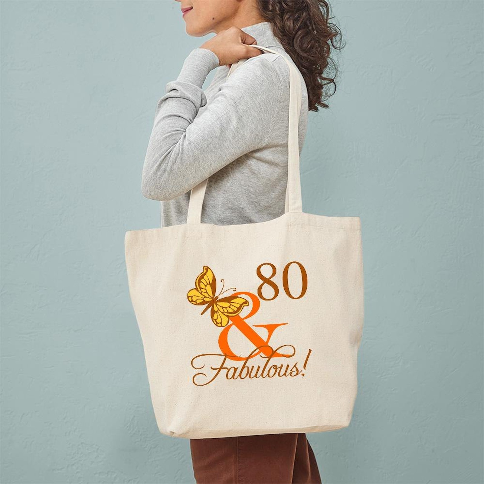 CafePress 80Th Birthday Butterfly Tote Bag (1419992412)